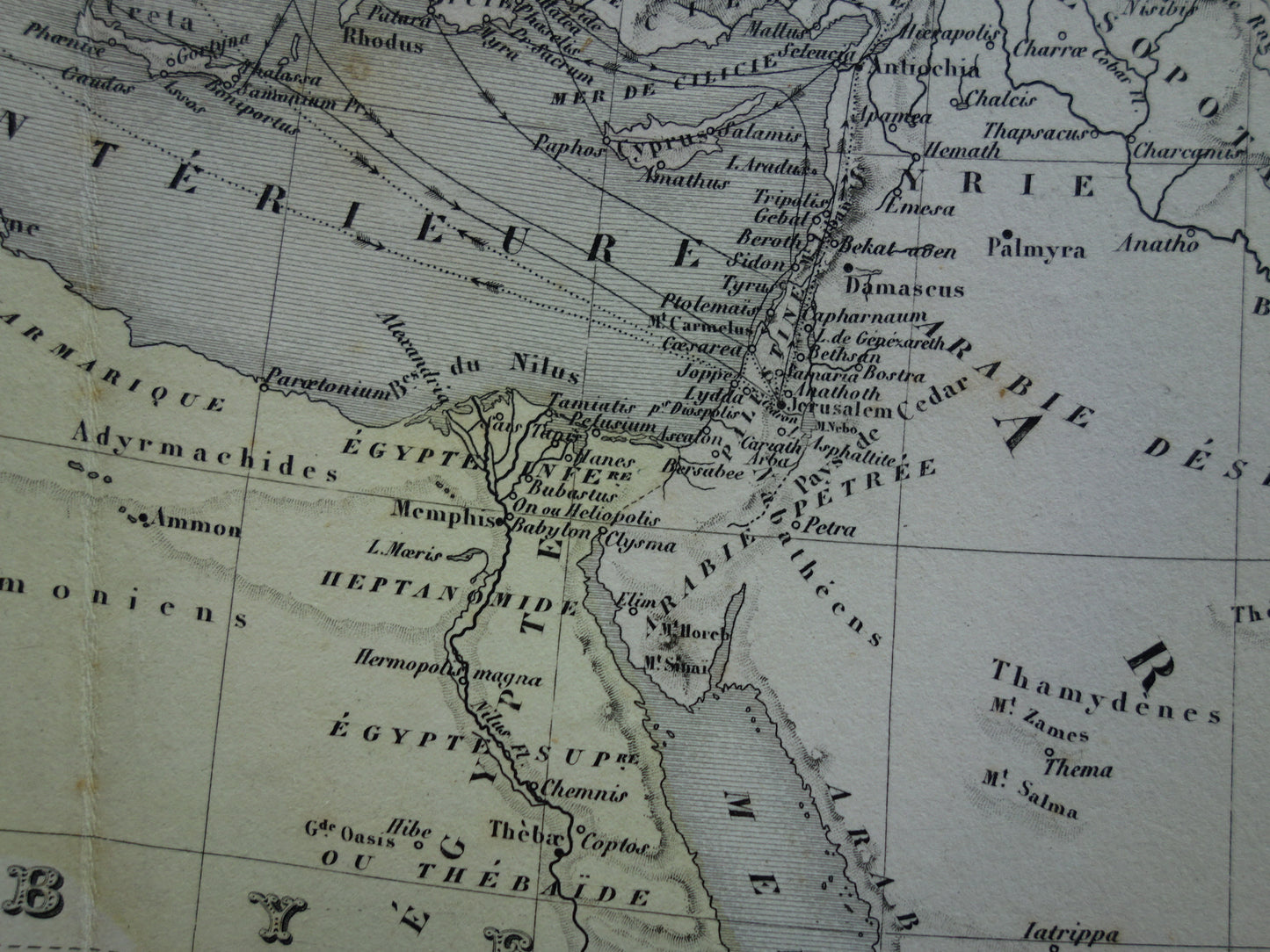 Palestine in Antiquity Old Map Biblical History - French Antique Hand-Colored Map