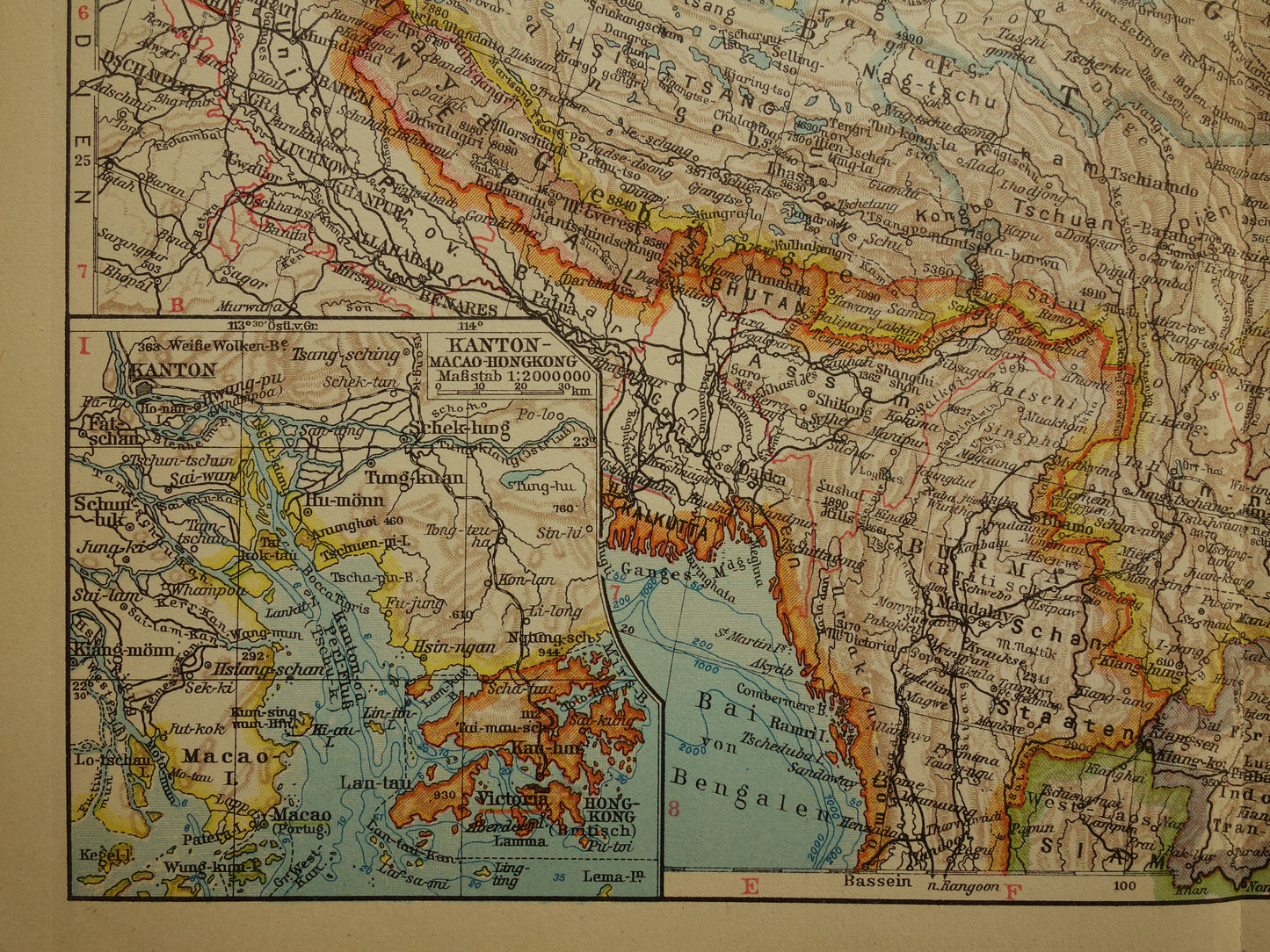 CHINA Vintage map from 1931 original old map Chinese Empire Nanking Nanjing Japan