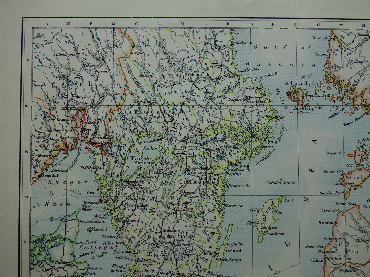 Baltic Sea Old map of the Baltic Sea from 1901 original antique English map Baltic Sea