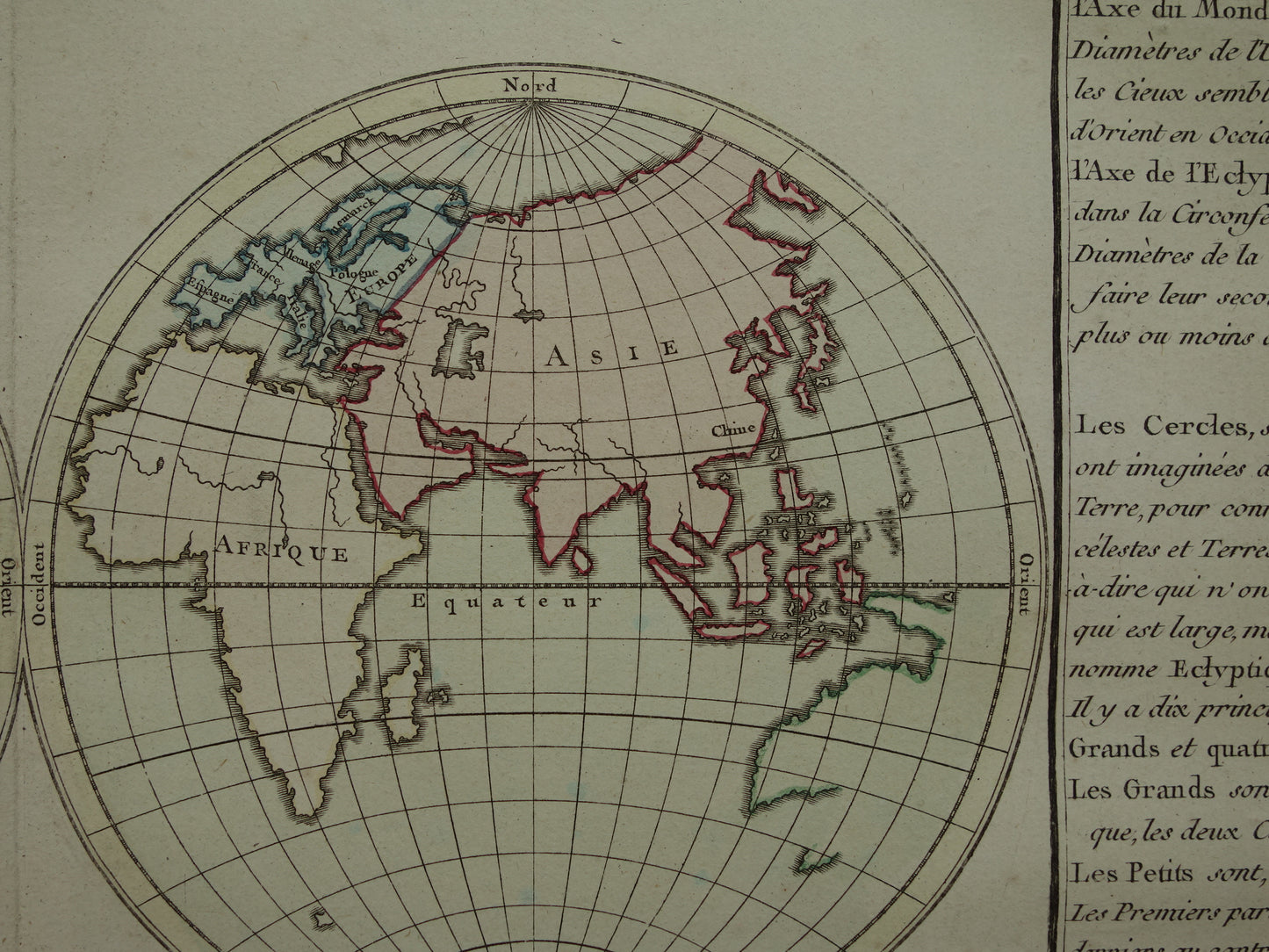 Oude wereldkaart uit 1761 Antieke kaart van de wereld Vintage wereldkaarten met jaartal