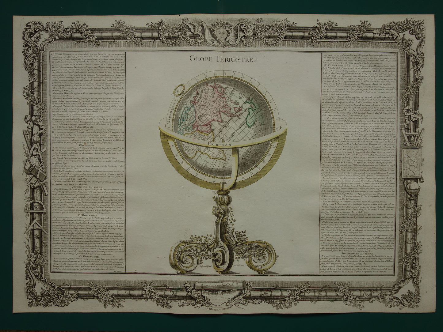 Old World Map Print 1761 Original Antique Map of the World on a Globe Vintage Maps