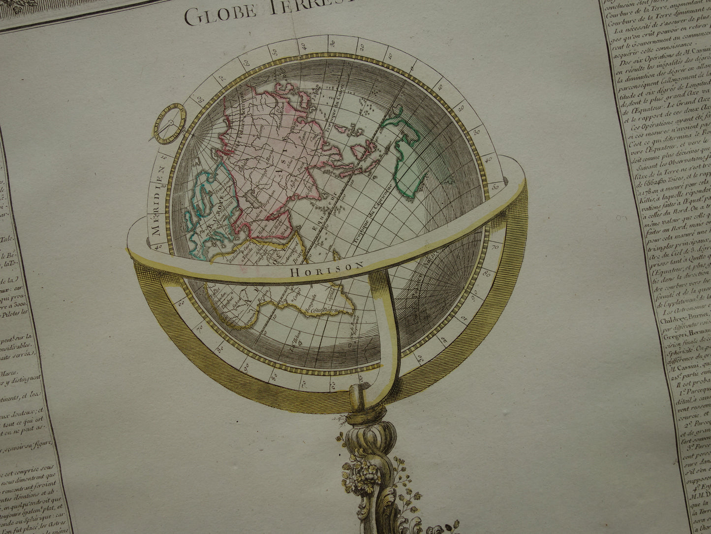 Old World Map Print 1761 Original Antique Map of the World on a Globe Vintage Maps