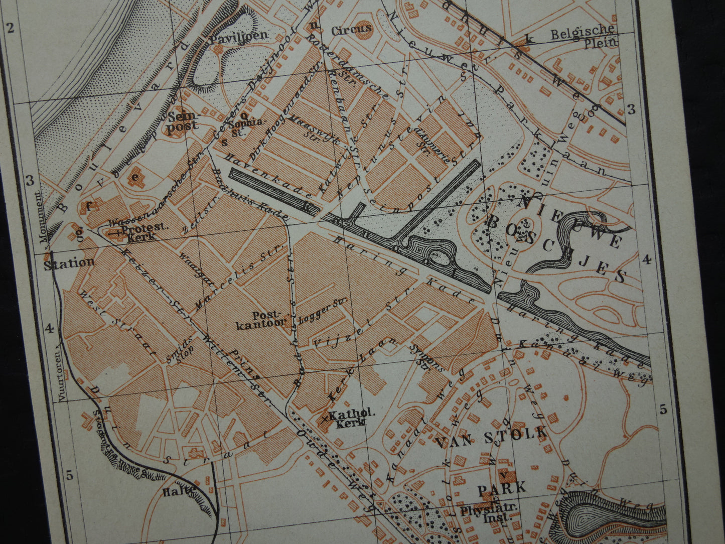 SCHEVENINGEN old map of Scheveningen from 1904 small original antique map Netherlands