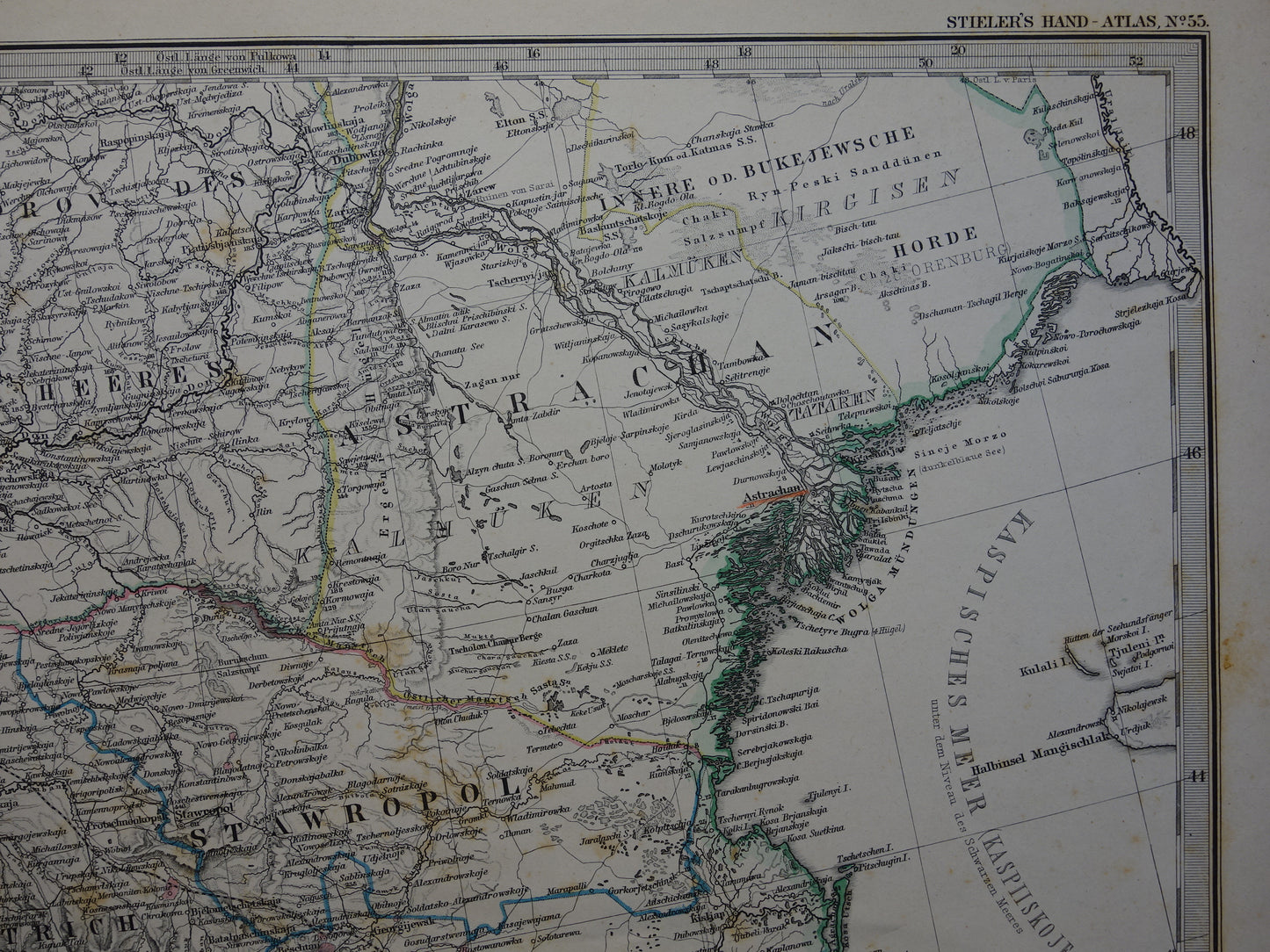 Old map of Caucasus original antique map Georgia Azerbaijan Armenia Crimea Tbilisi Baku Ararat vintage poster