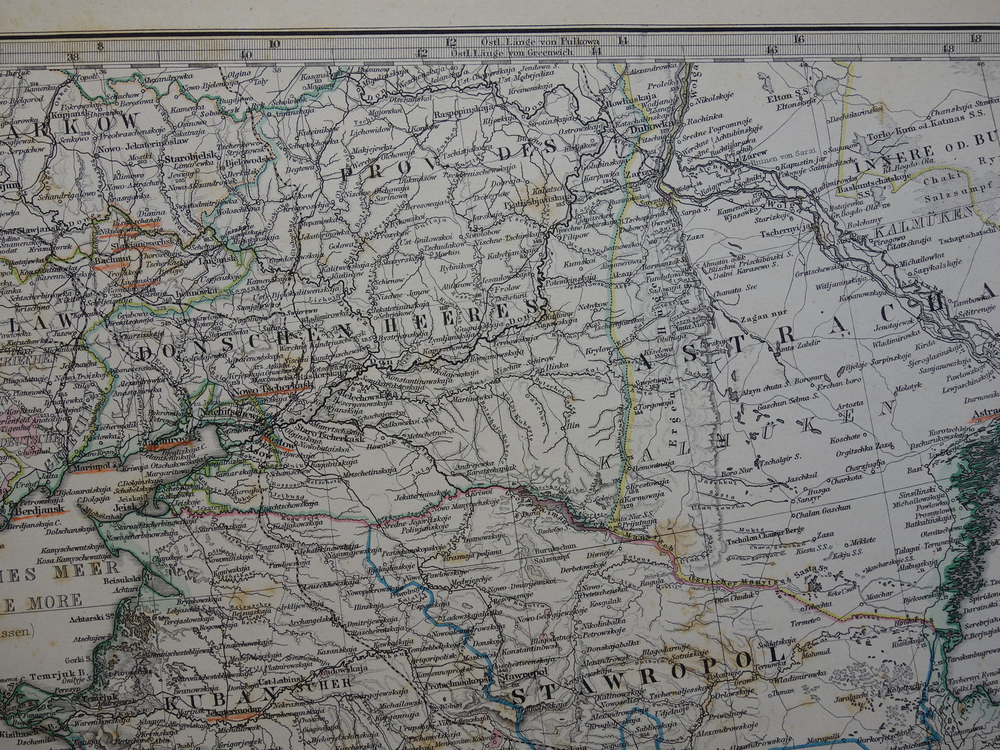 Old map of Caucasus original antique map Georgia Azerbaijan Armenia Crimea Tbilisi Baku Ararat vintage poster