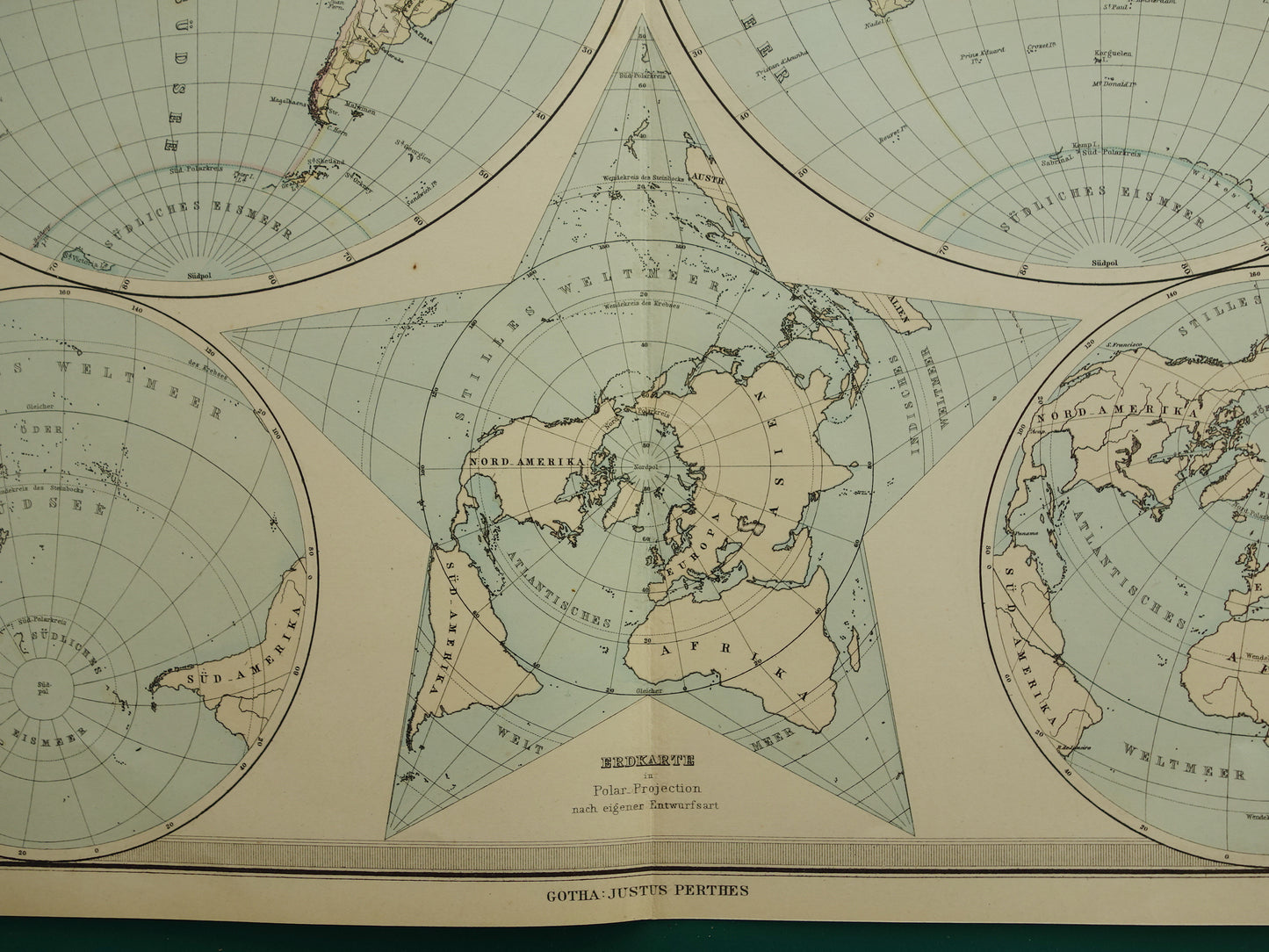 Antique WORLD MAP large old map of the World 1879 with double hemisphere original vintage map oceans largest land mass with date