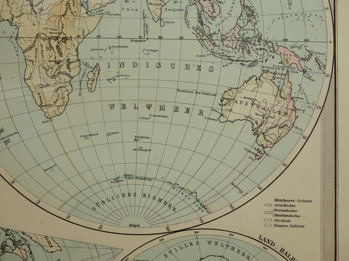 Antique WORLD MAP large old map of the World 1879 with double hemisphere original vintage map oceans largest land mass with date