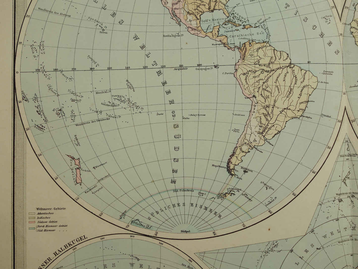 Antique WORLD MAP large old map of the World 1879 with double hemisphere original vintage map oceans largest land mass with date