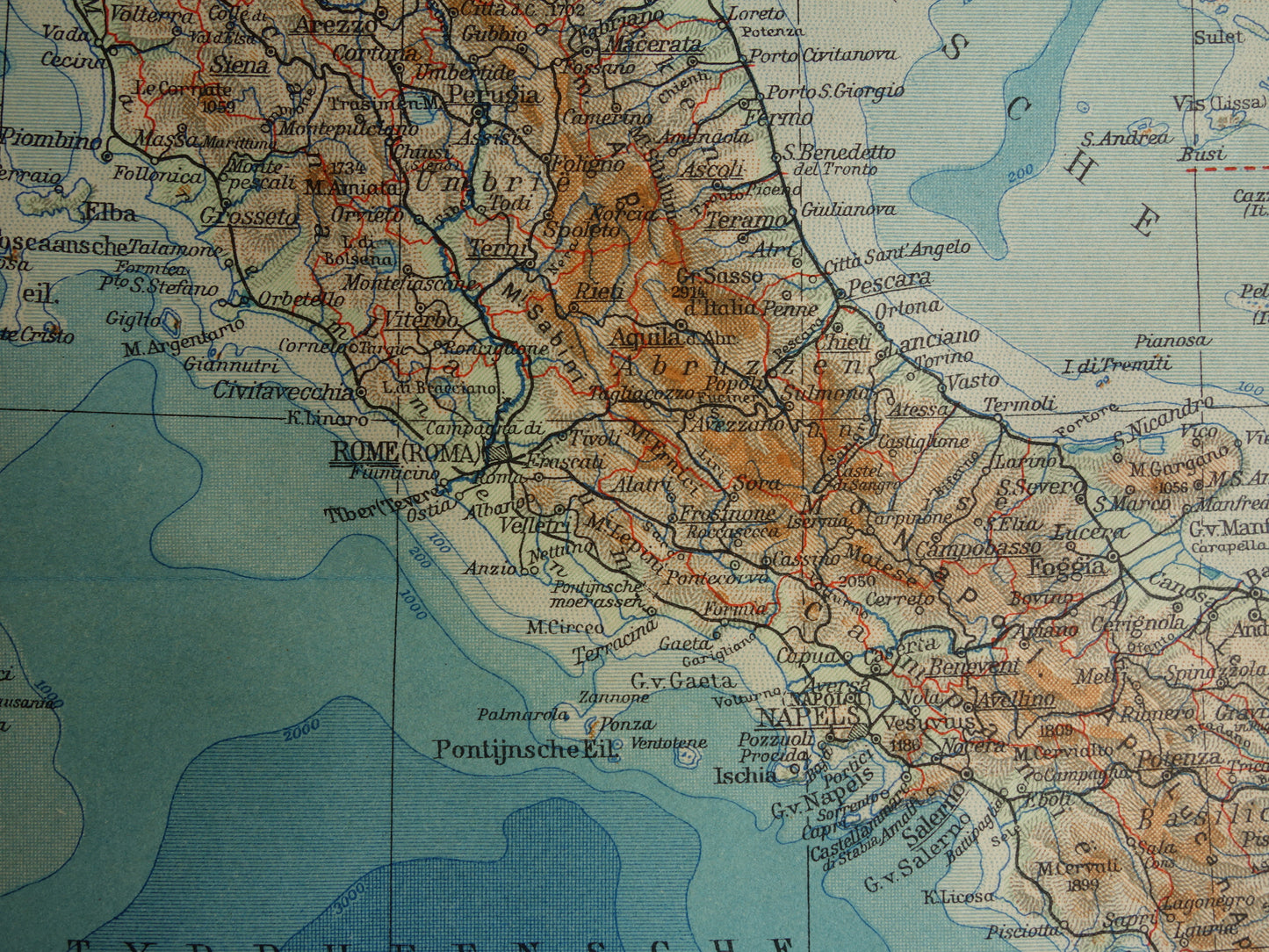 ITALY Old Dutch map of Italy from 1935 original vintage country map historical maps