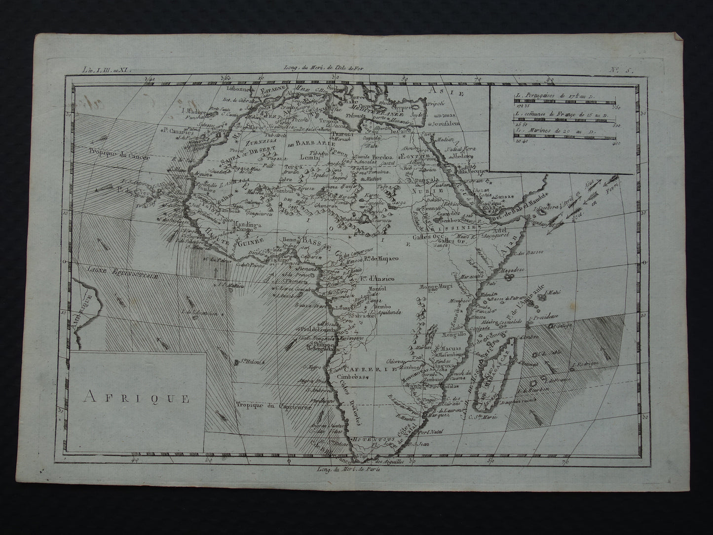 1780 Old Map of Africa Original Antique Map - Raynal Bonne Afrique