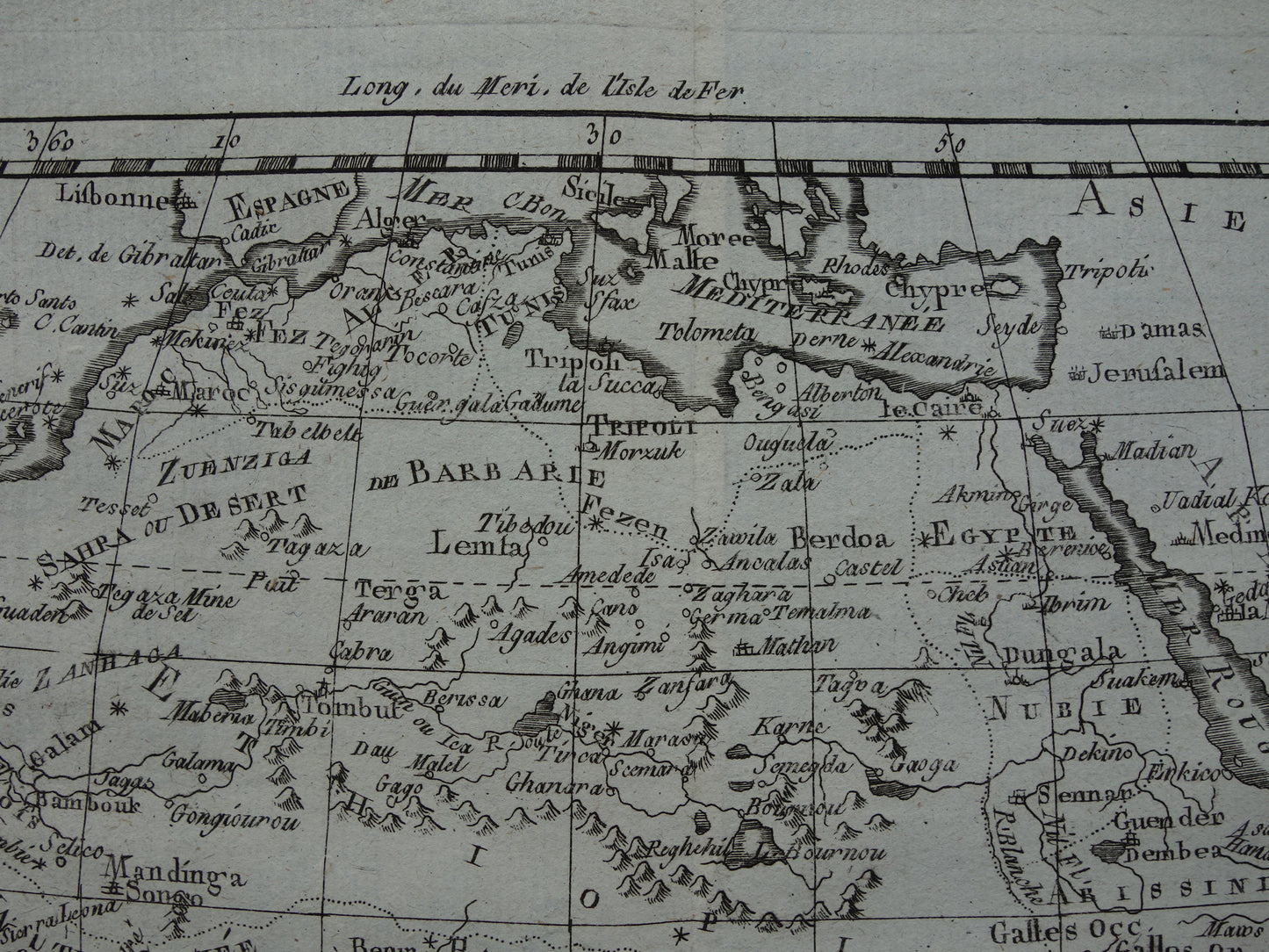 1780 Old Map of Africa Original Antique Map - Raynal Bonne Afrique