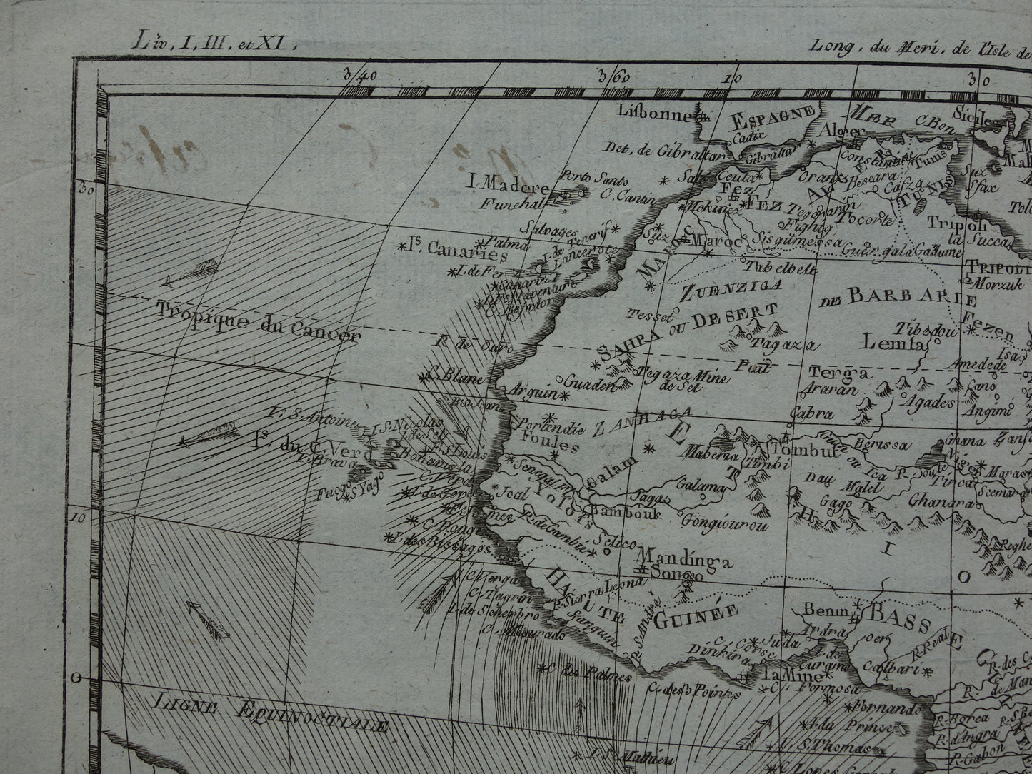 1780 Old Map of Africa Original Antique Map - Raynal Bonne Afrique