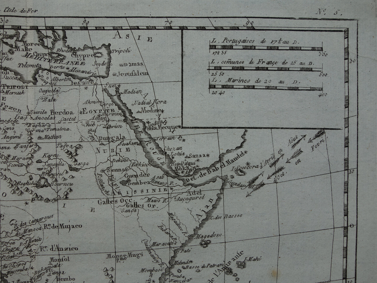 1780 Old Map of Africa Original Antique Map - Raynal Bonne Afrique
