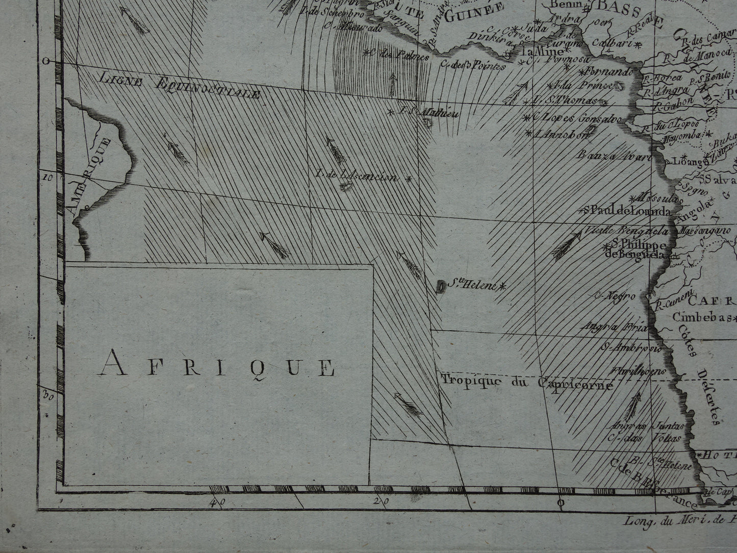 1780 Old Map of Africa Original Antique Map - Raynal Bonne Afrique