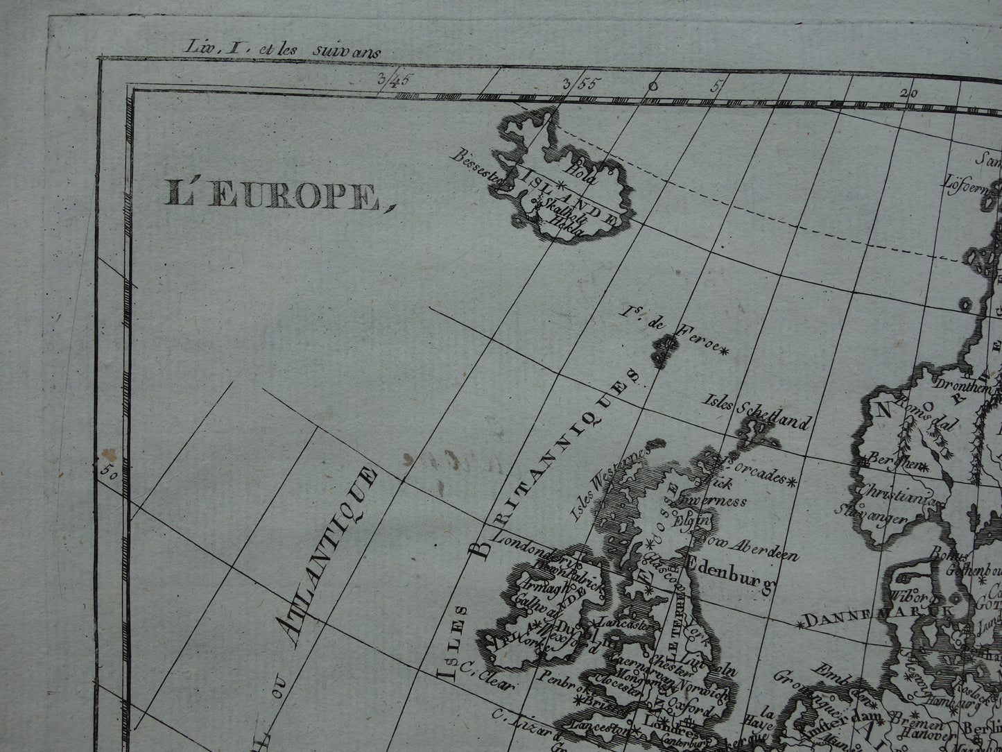1780 Old Map of Europe Original Antique Map - Raynal Bonne Europe
