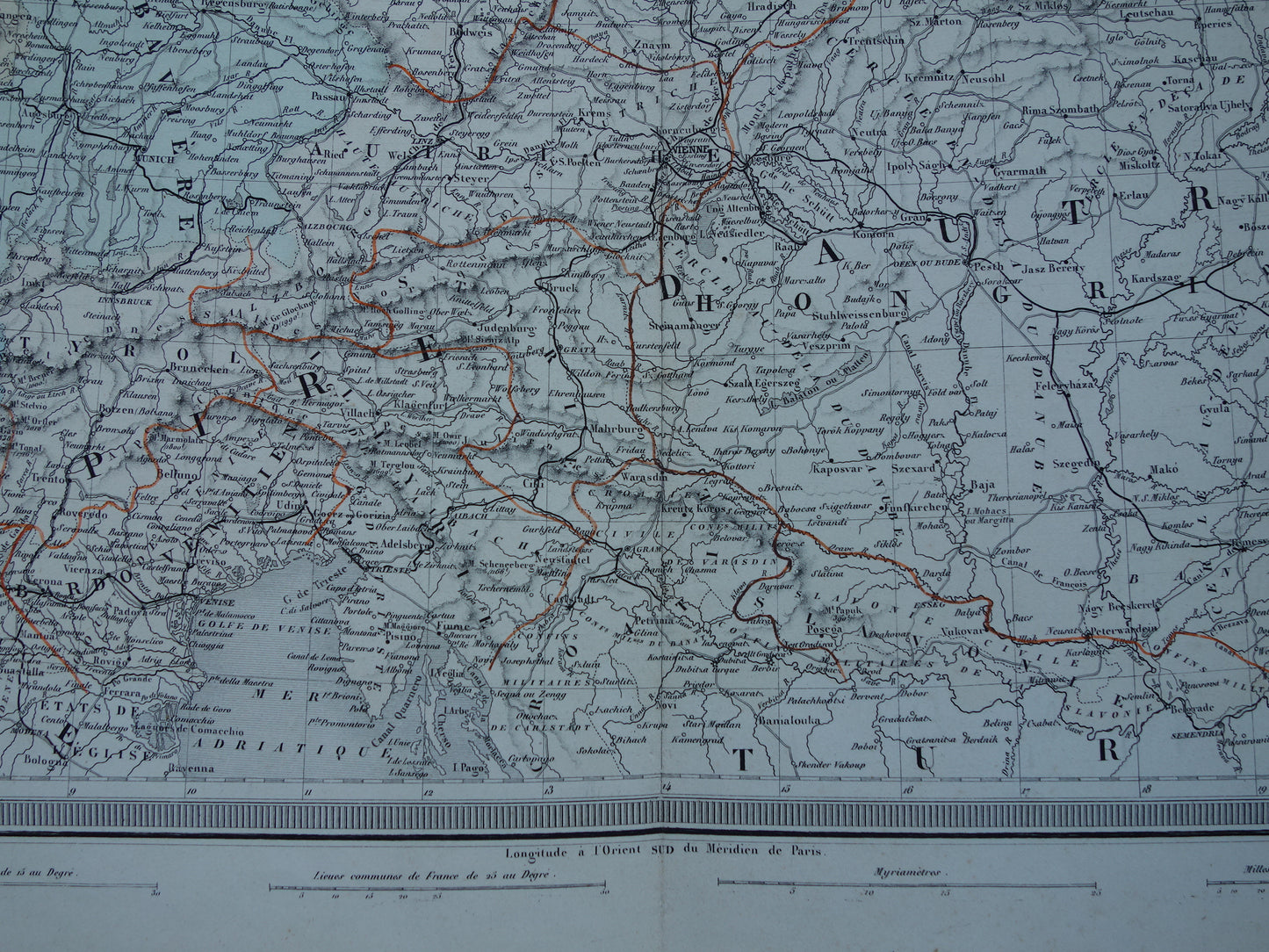 GERMANY Large antique map of the German Empire Prussia 1858 original old map Central Europe with Austria-Hungary for sale