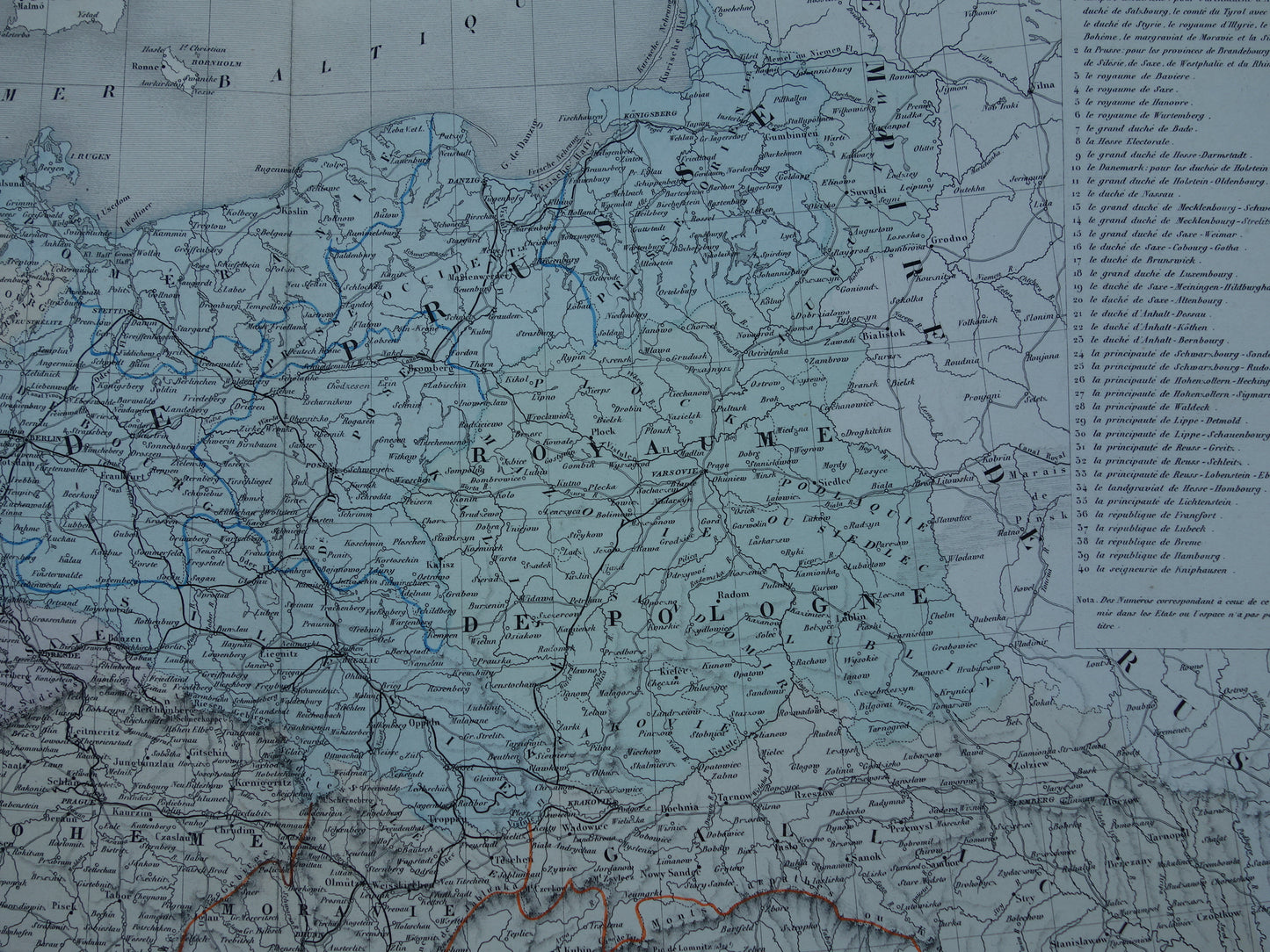 GERMANY Large antique map of the German Empire Prussia 1858 original old map Central Europe with Austria-Hungary for sale
