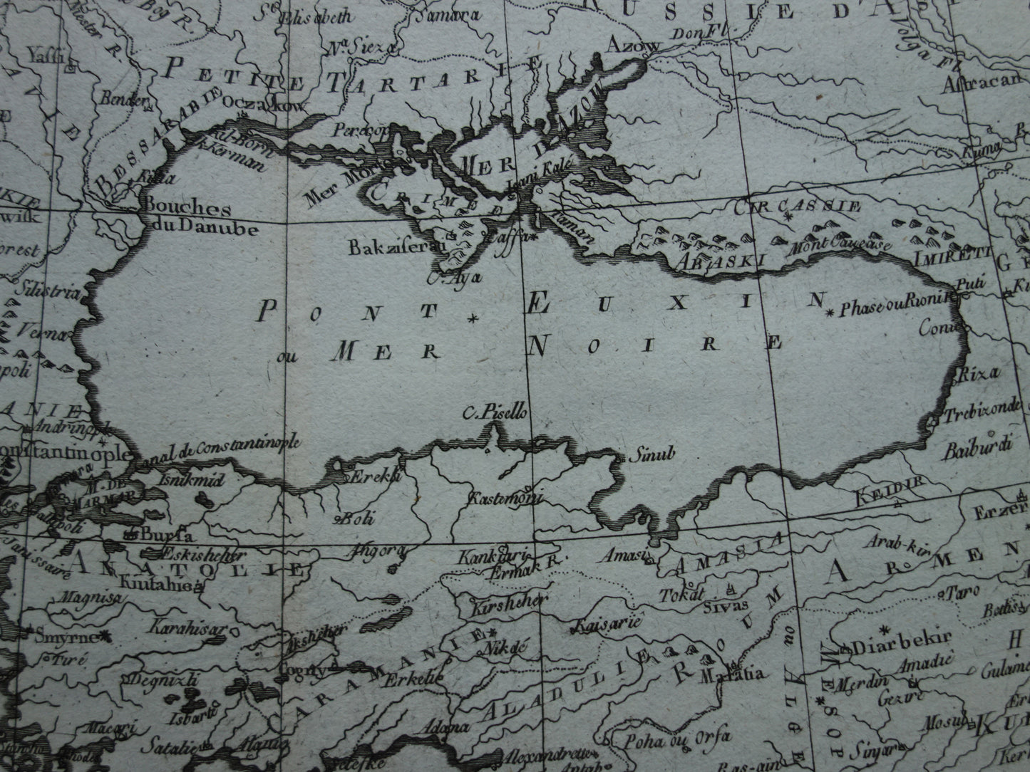 1780 Alte Karte des Osmanischen Reiches Original antike Karte Türkei – Raynal Bonne La Turquie d'Europe et celle d'Asie hors la partie situee dans l'Arabie