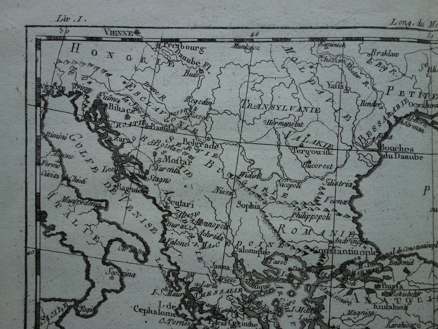 1780 Alte Karte des Osmanischen Reiches Original antike Karte Türkei – Raynal Bonne La Turquie d'Europe et celle d'Asie hors la partie situee dans l'Arabie