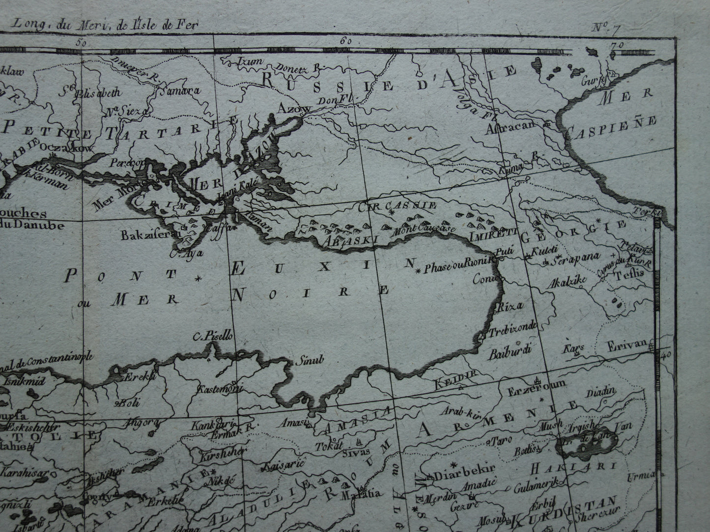 1780 Alte Karte des Osmanischen Reiches Original antike Karte Türkei – Raynal Bonne La Turquie d'Europe et celle d'Asie hors la partie situee dans l'Arabie
