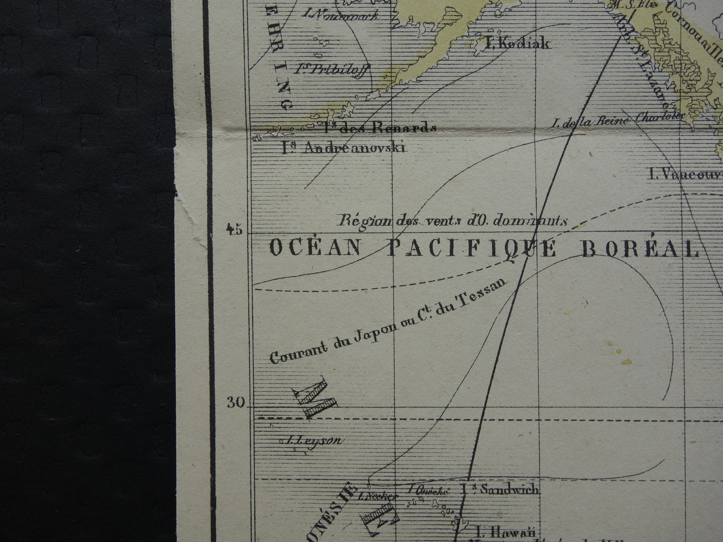 Old world map from 1858 original antique hand-colored French map