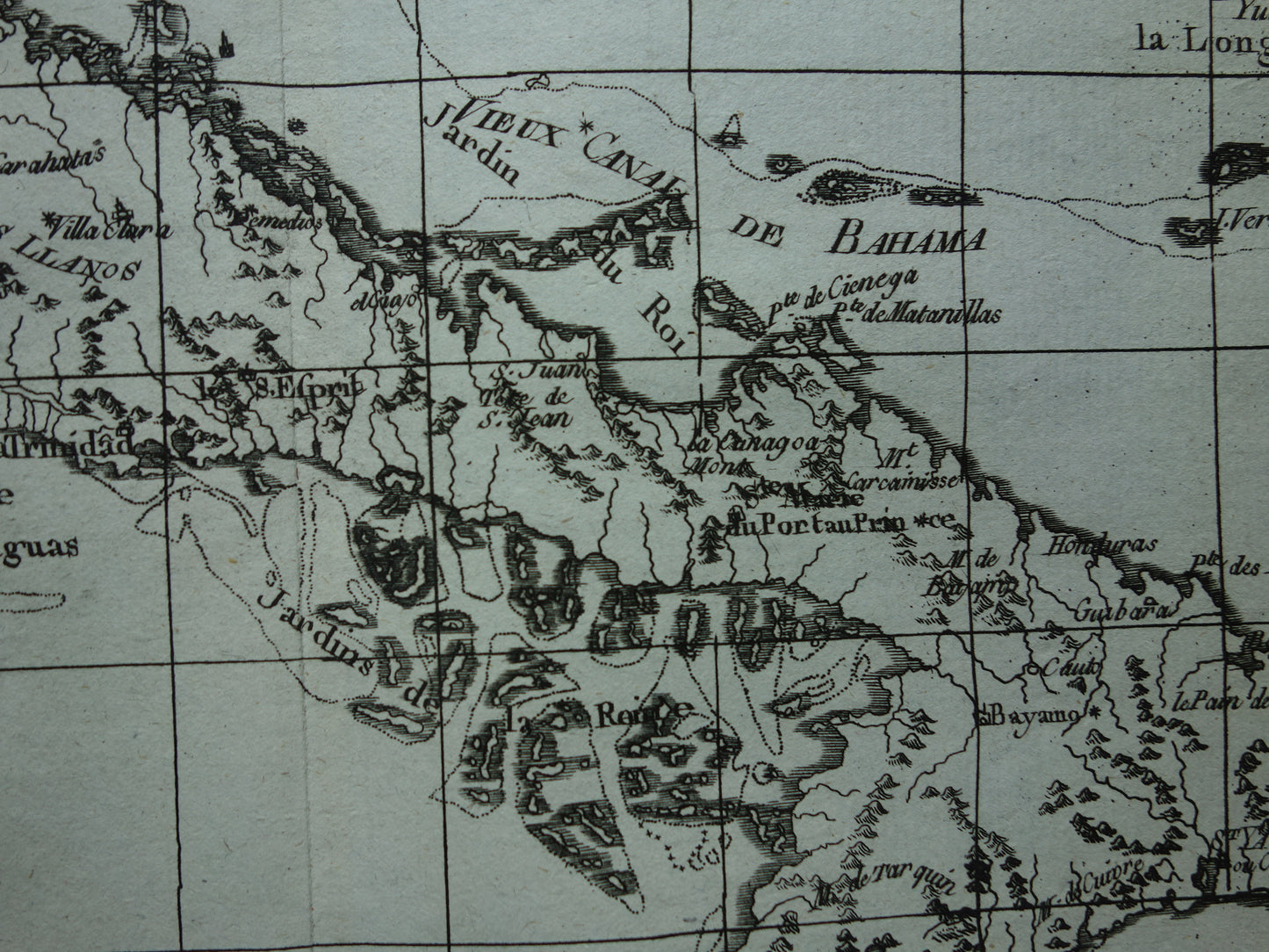 CUBA Old map of Cuba Original vintage French Bonne map