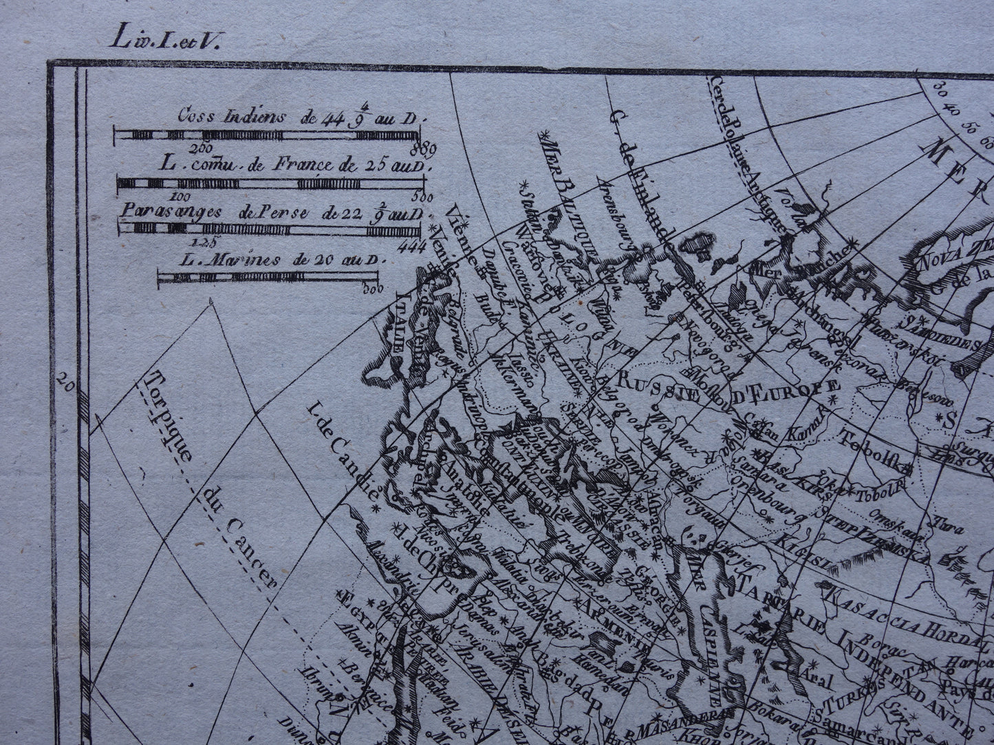 1780 Old Map of Asia Original Antique Map - Raynal Bonne L'Asie