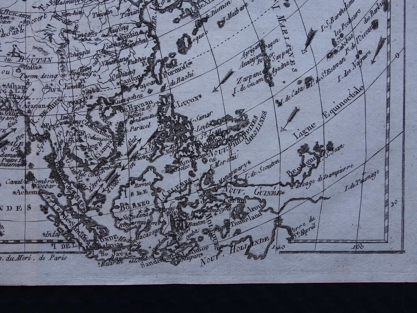 1780 Old Map of Asia Original Antique Map - Raynal Bonne L'Asie