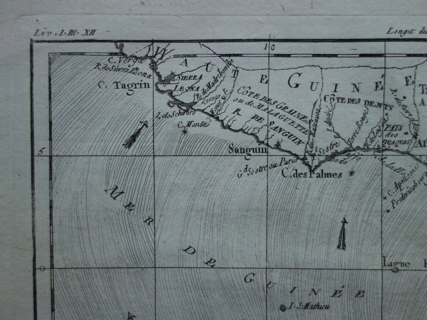 1780 Old Map of West Africa Original Antique Map Gulf of Guinea Gabon Cameroon - Raynal Bonne