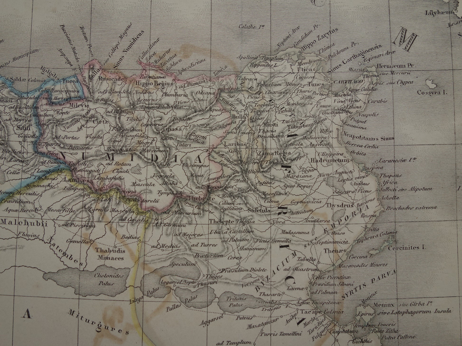 Carthago oude kaart landkaart