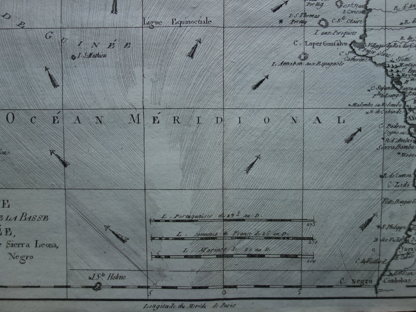 1780 Old Map of West Africa Original Antique Map Gulf of Guinea Gabon Cameroon - Raynal Bonne
