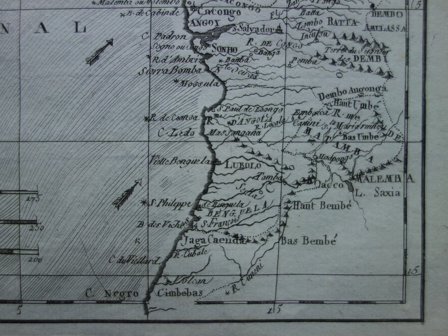 1780 Old Map of West Africa Original Antique Map Gulf of Guinea Gabon Cameroon - Raynal Bonne