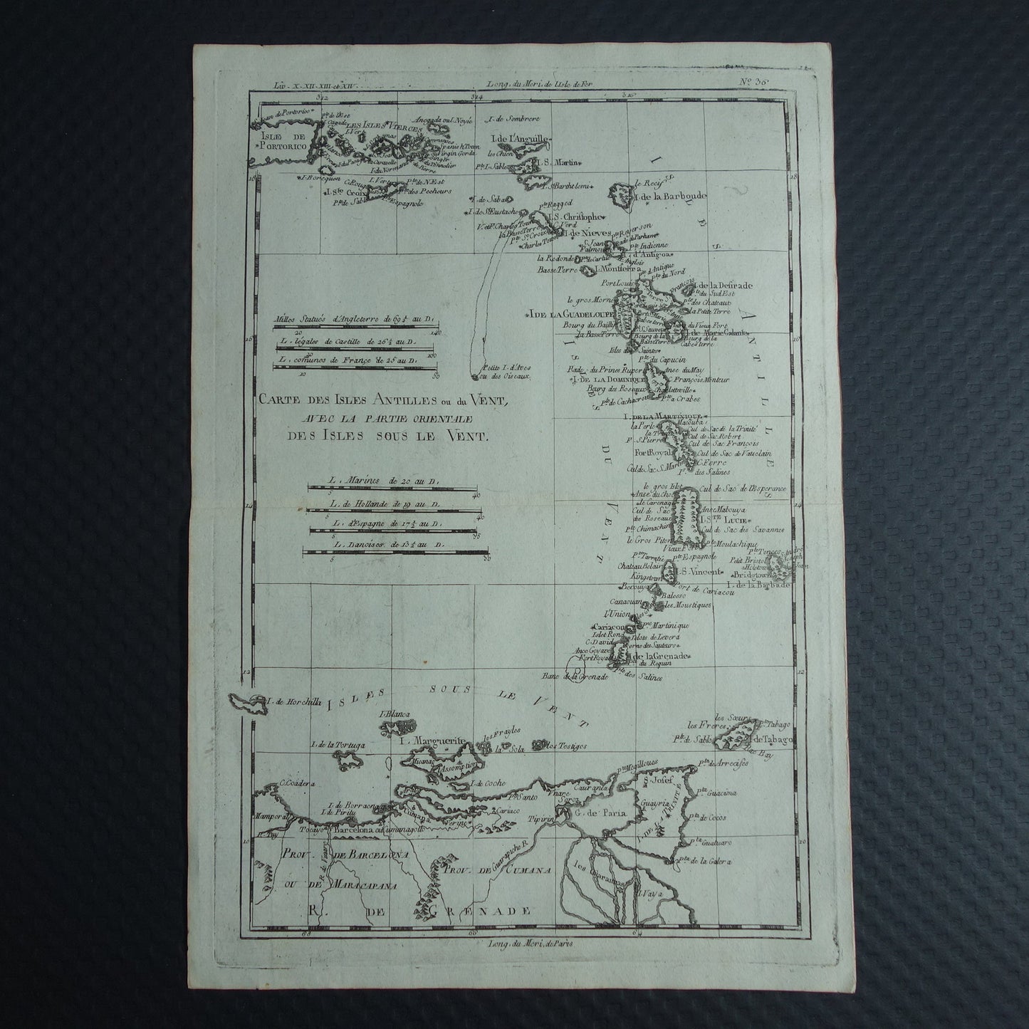  Carte des isles Antilles ou du vent avec la partie oreientale des isles sous le vent