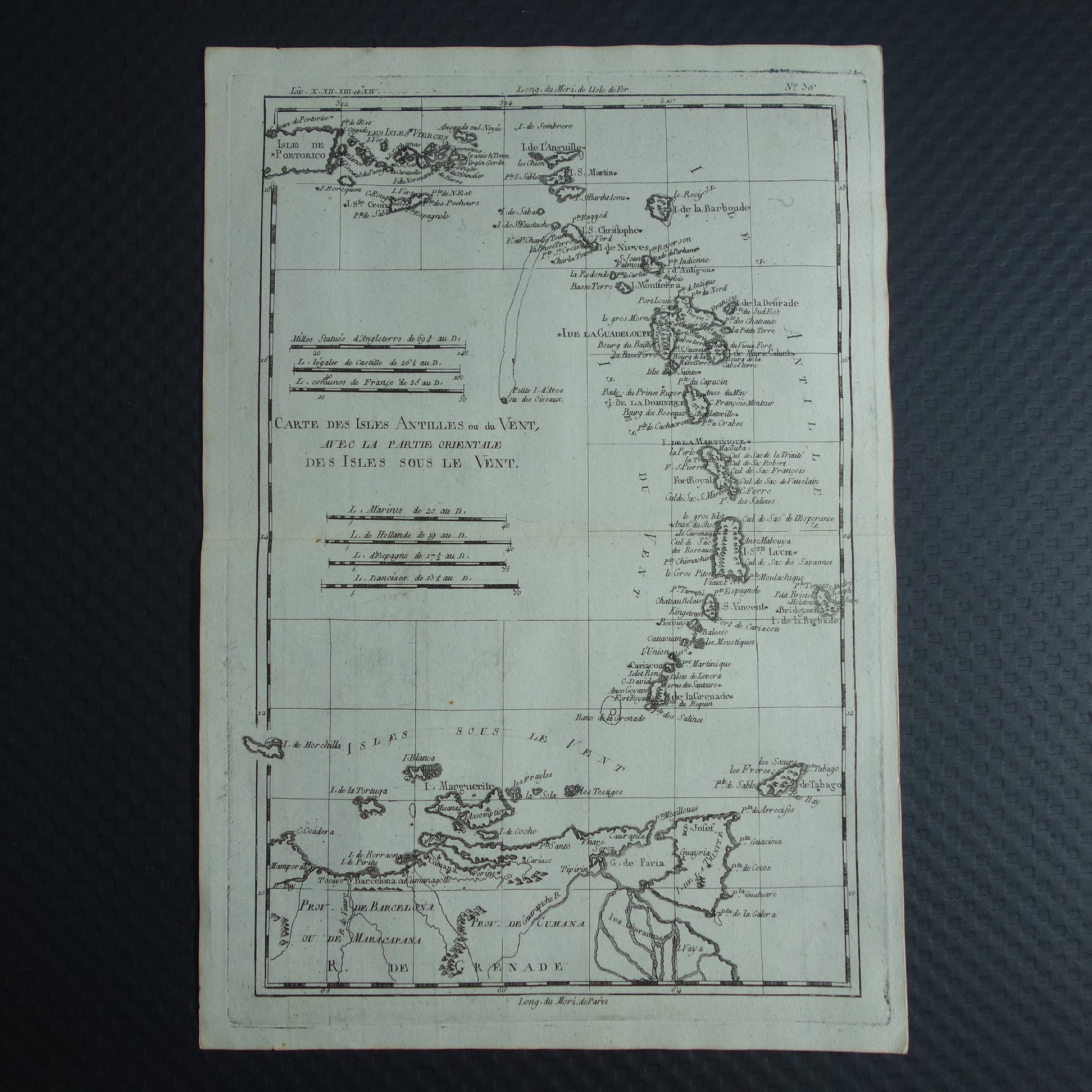  Carte des isles Antilles ou du vent avec la partie oreientale des isles sous le vent
