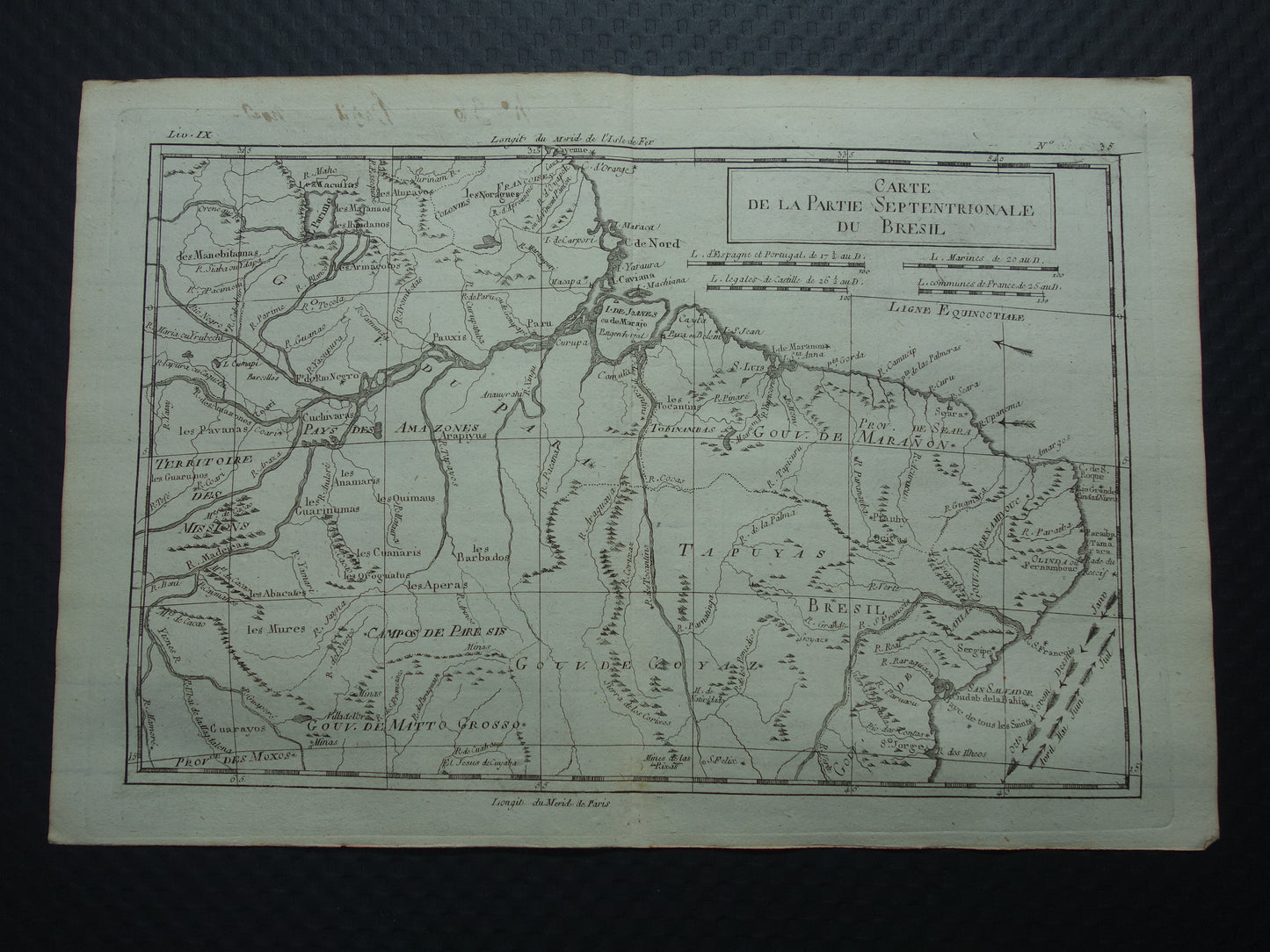 carte de la partie septentrionale du bresil Bonne Raynal map 1784