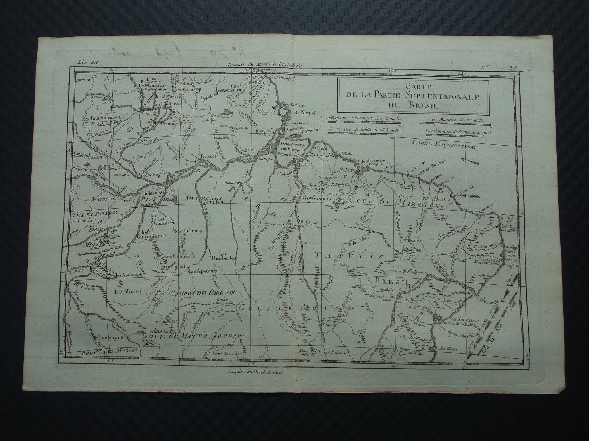 carte de la partie septentrionale du bresil Bonne Raynal map 1784