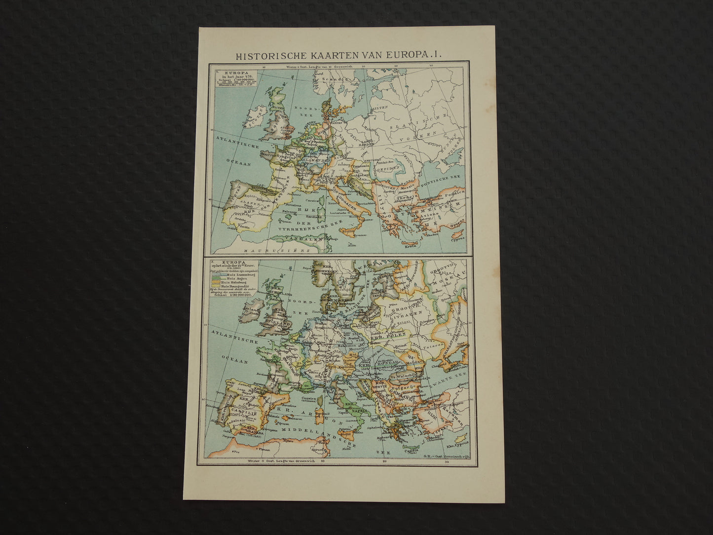 Set of 4 small maps about the History of Europe antique map Napoleon 1789 1815