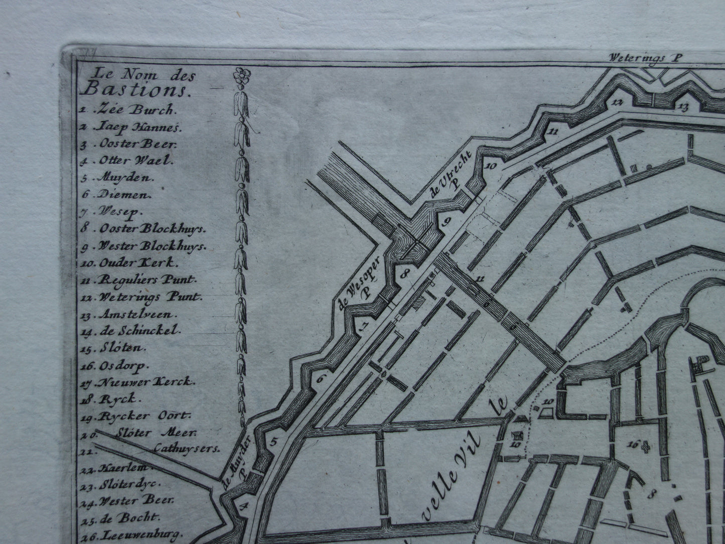 AMSTERDAM old map of Amsterdam from 1693 original antique map Nicolas de Fer