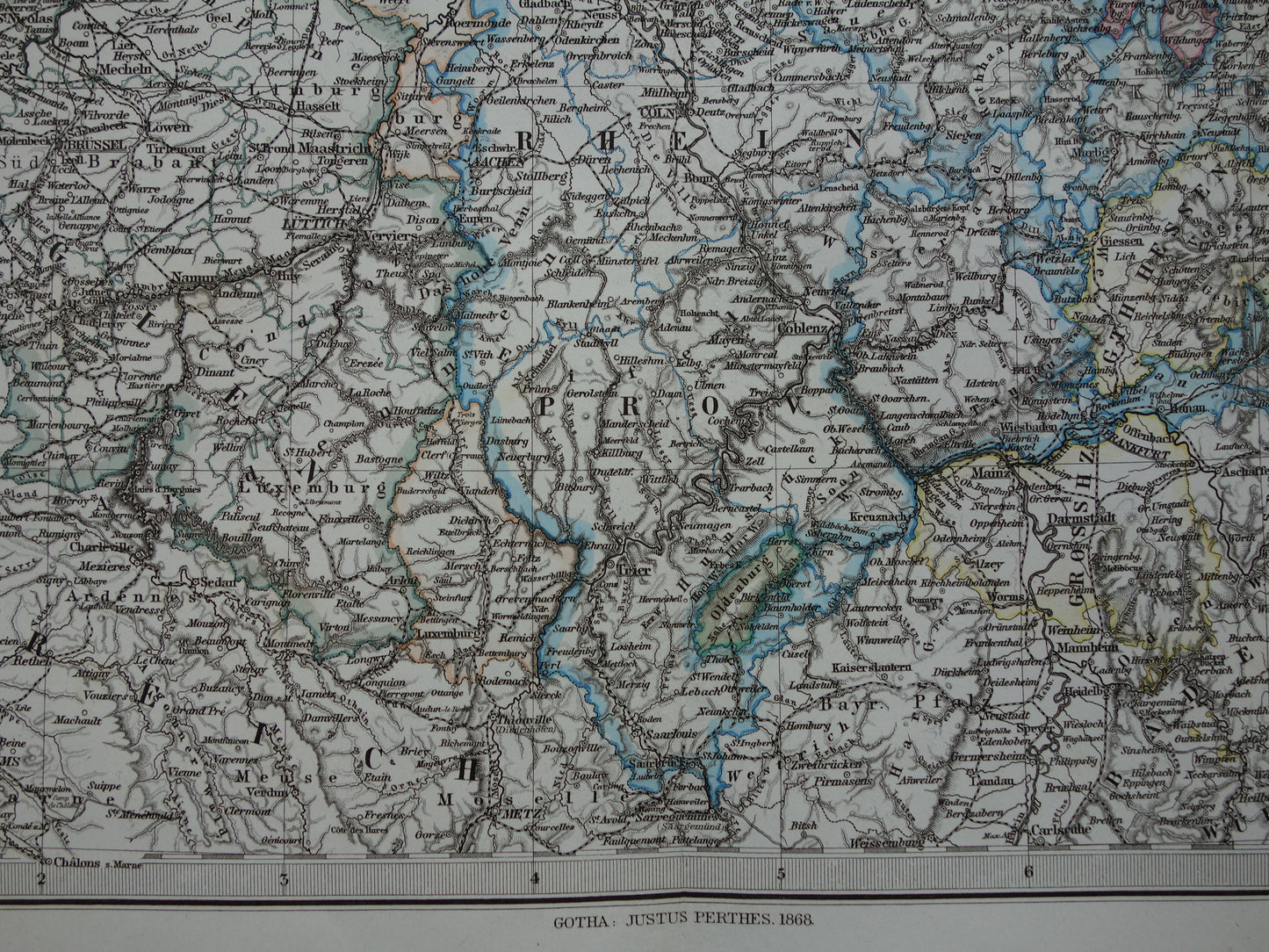 Antique map of the Netherlands Belgium and Germany original 155+ year old map Holland vintage maps