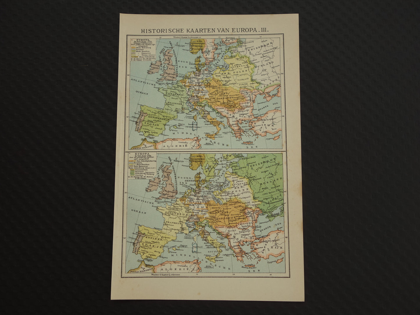 Set of 4 small maps about the History of Europe antique map Napoleon 1789 1815