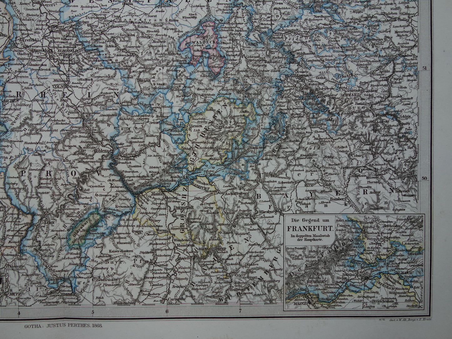 Antique map of the Netherlands Belgium and Germany original 155+ year old map Holland vintage maps