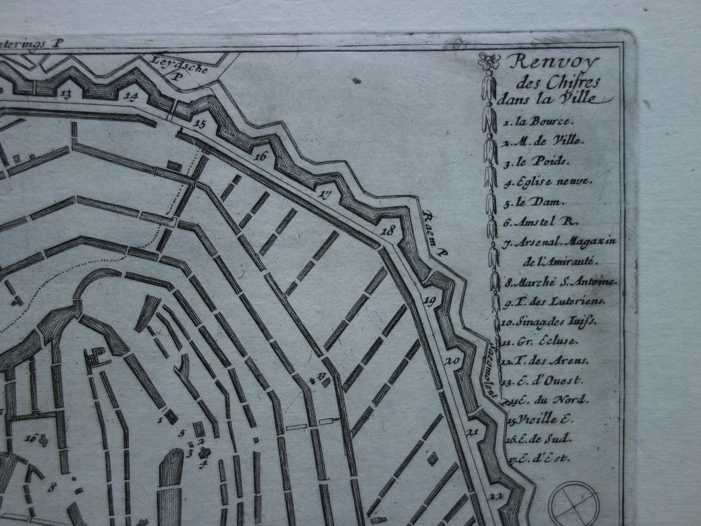AMSTERDAM old map of Amsterdam from 1693 original antique map Nicolas de Fer