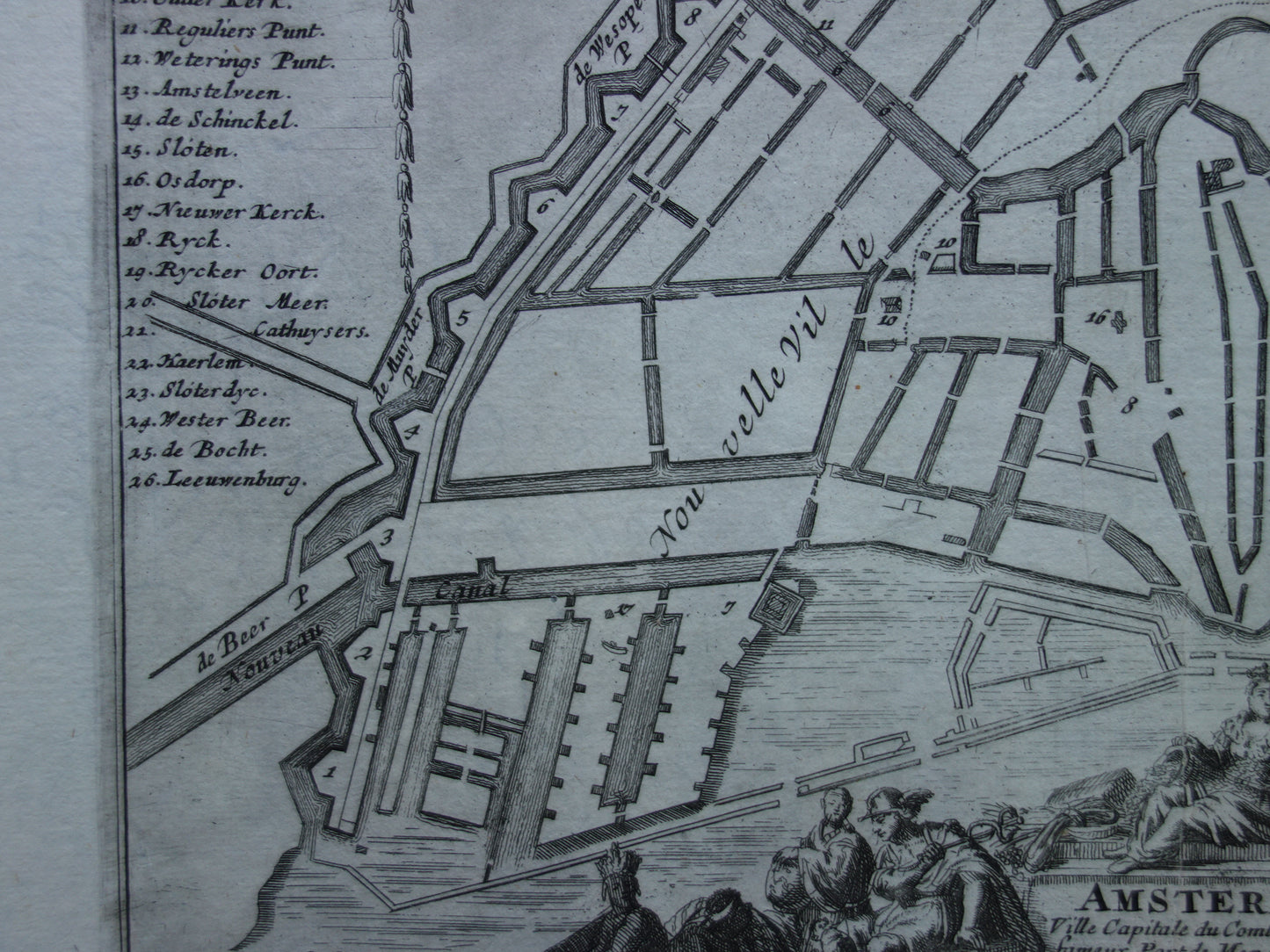 AMSTERDAM old map of Amsterdam from 1693 original antique map Nicolas de Fer