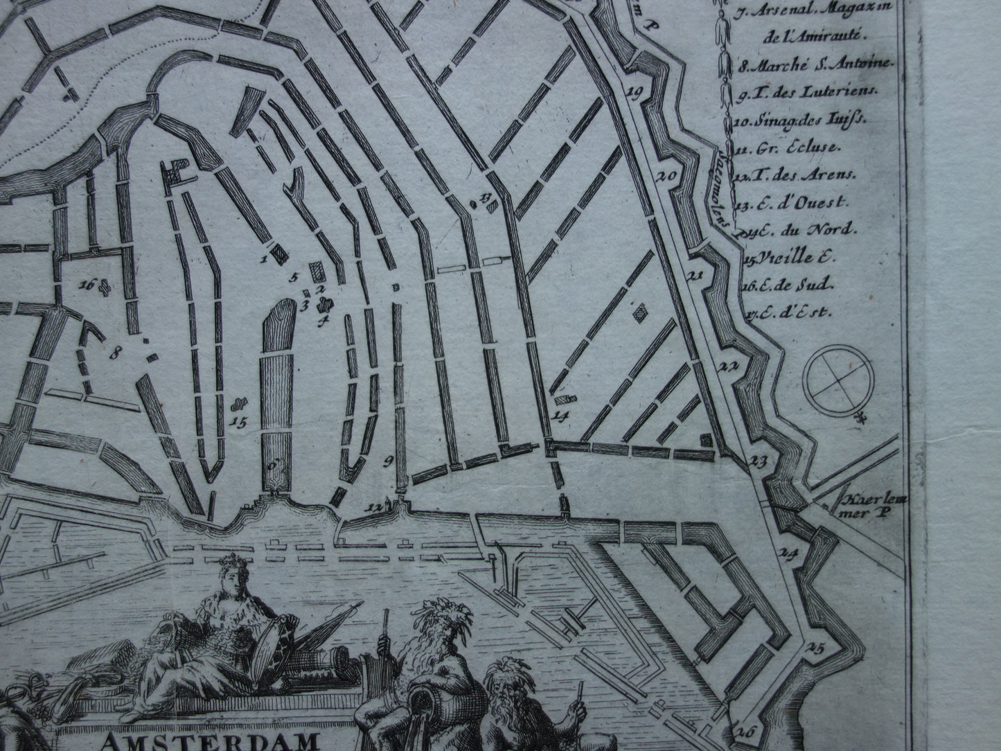 AMSTERDAM old map of Amsterdam from 1693 original antique map Nicolas de Fer