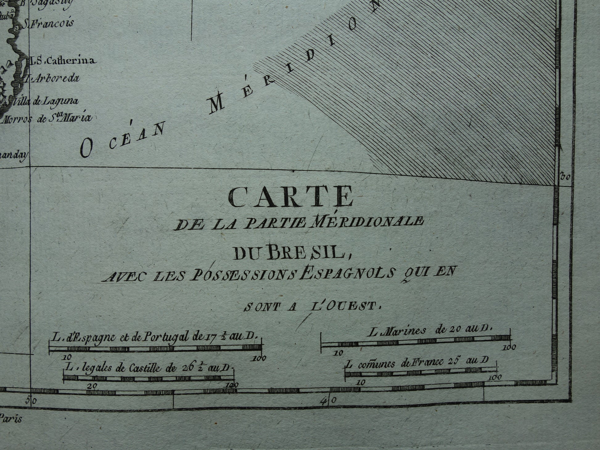 carte de la partie meridionale du bresil avec les possessions Espagnols que en sont a l'ouest Raynal Bonne kaart 1784