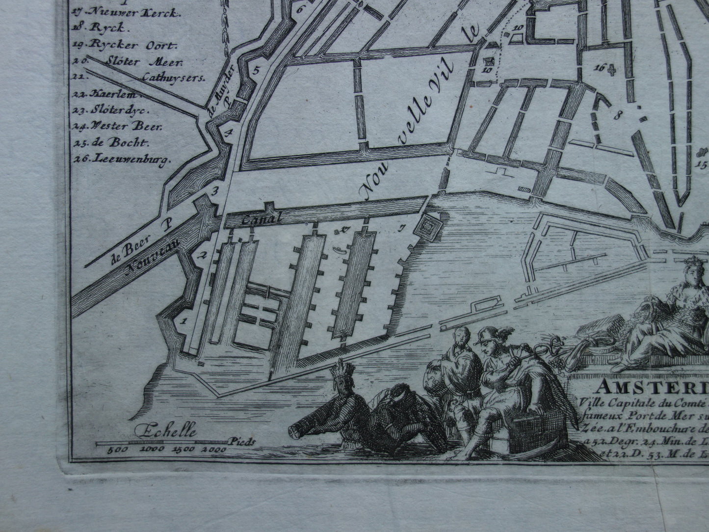 AMSTERDAM old map of Amsterdam from 1693 original antique map Nicolas de Fer