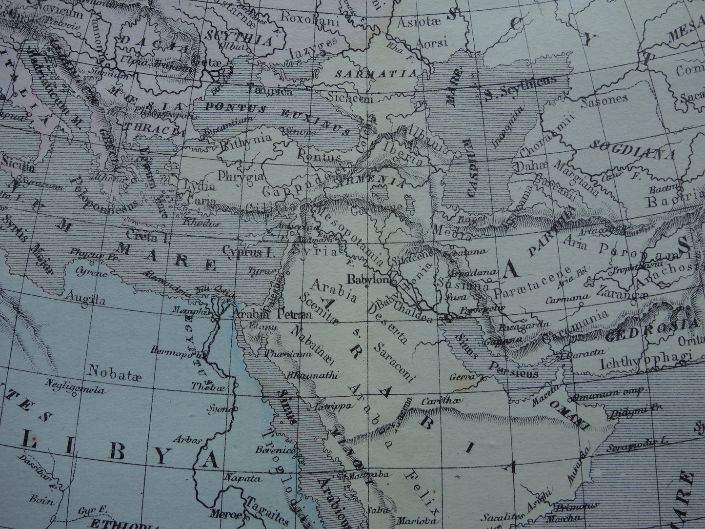 WORLD MAP Map of the known world in classical antiquity at the time of Ptolemy old maps