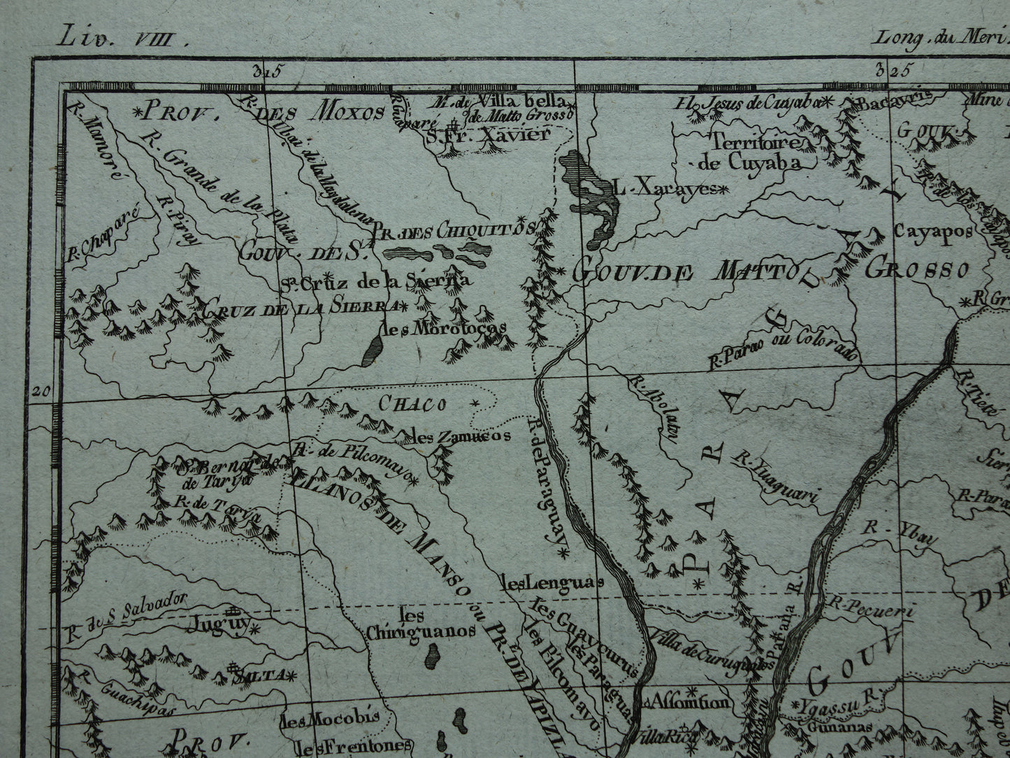 BRASILIEN &amp; URUGUAY Alte Karte von Südostbrasilien Originale französische Bonne-Karte aus dem Jahr 1784