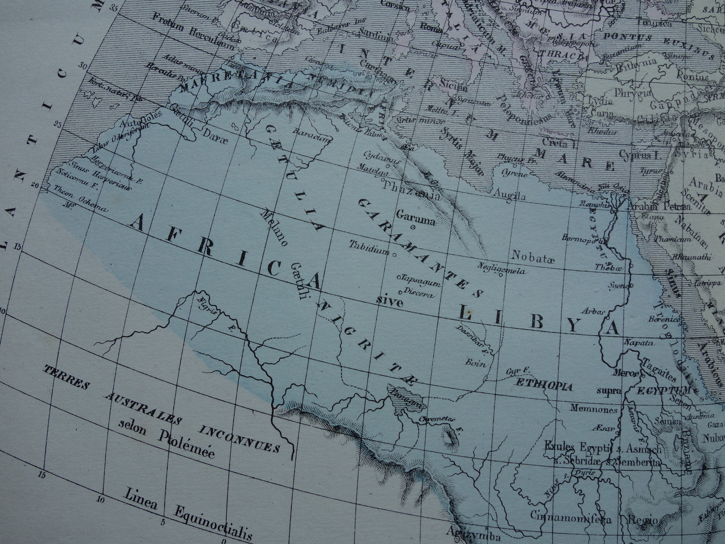 WORLD MAP Map of the known world in classical antiquity at the time of Ptolemy old maps