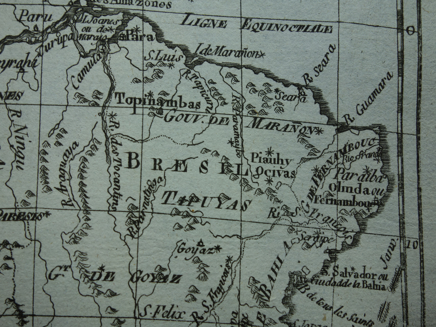 Oude landkaart van Zuid-Amerika Originele antieke Franse Bonne kaart uit 1784 continent Zuid-Amerika